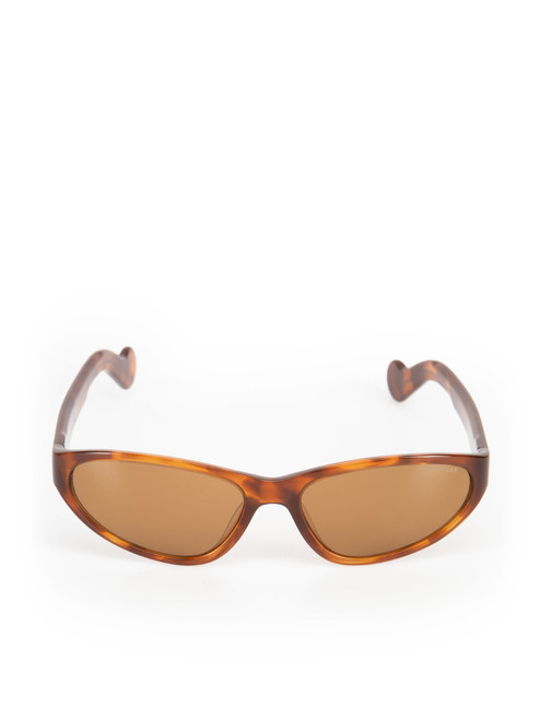 Moncler Brown Havana Oval Sunglasses