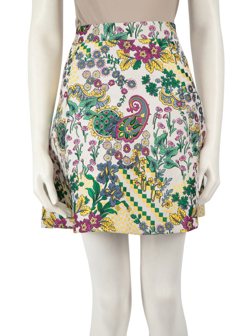 Etro Floral Paisley Embroidered Mini Skirt