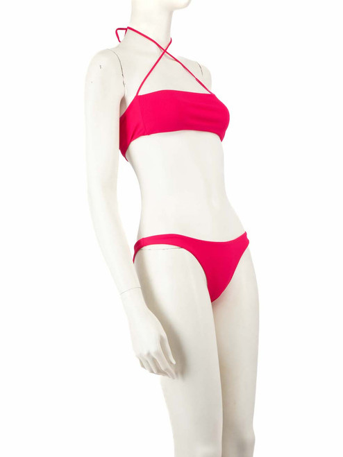 The Attico Pink Logo Detail Bikini