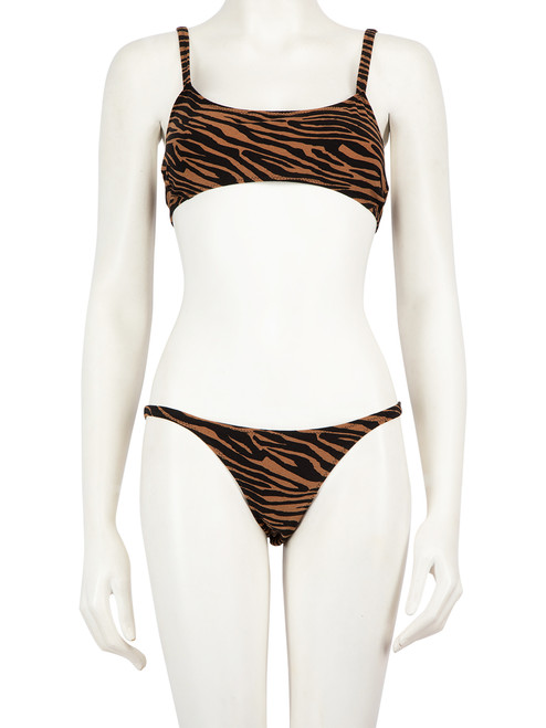 Lisa Marie Fernandez Brown Tiger Print Bikini Lisa Marie Fernandez Brown Tiger Print Bikini