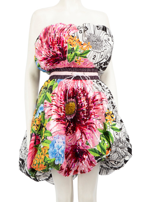 Mary Katrantzou Floral Sequinned Puffer Dress