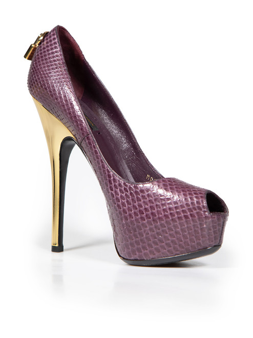 Louis Vuitton Purple Snakeskin Oh Really! Heels