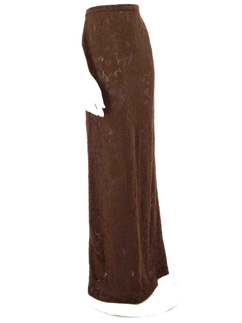 Dolce & Gabbana D&G Brown Lace Maxi Skirt