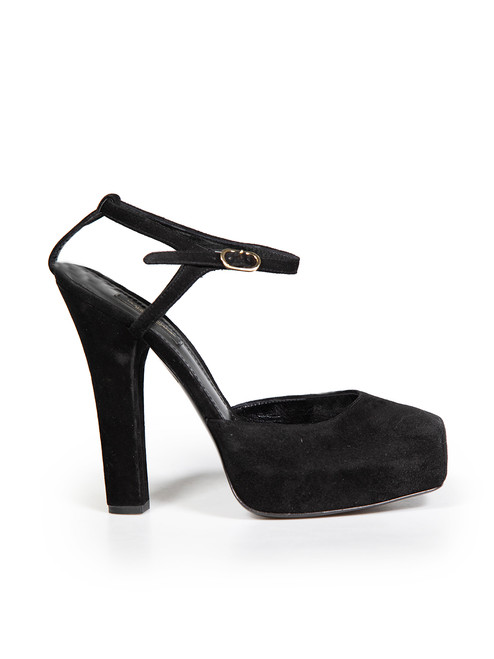 Dolce & Gabbana Black Platform Suede Heels