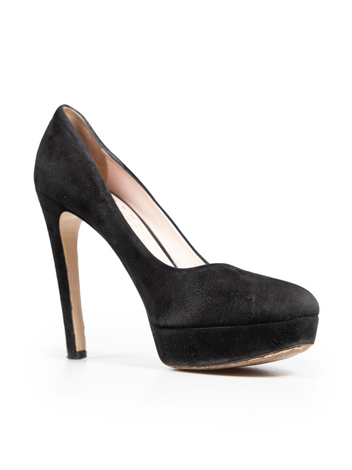 Miu Miu Black Suede Platform Pumps