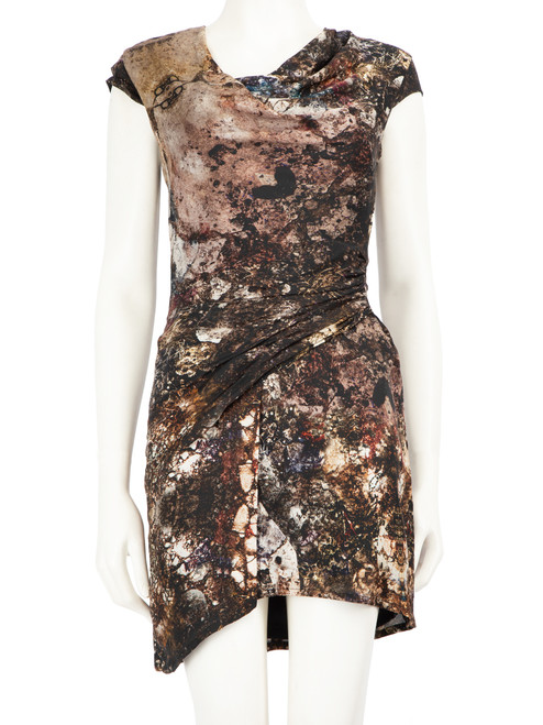 Helmut Lang Abstract Printed Mini Dress