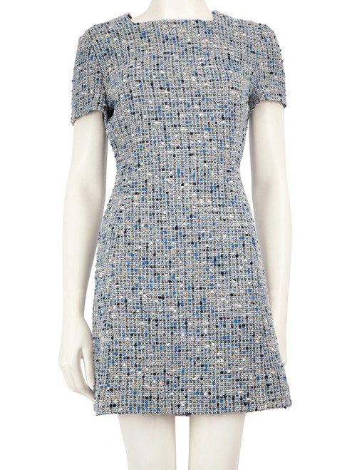 Dior Blue Wool Tweed Mini Dress