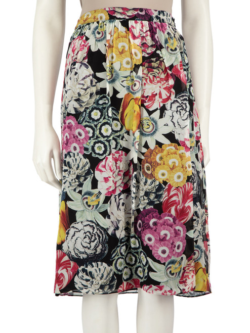 Burberry Floral Print Straight Skirt