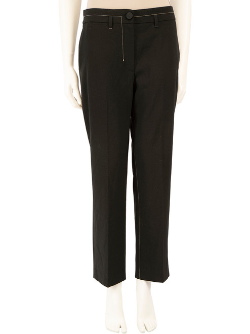 Helmut Lang Black Stitch Detail Straight Trousers