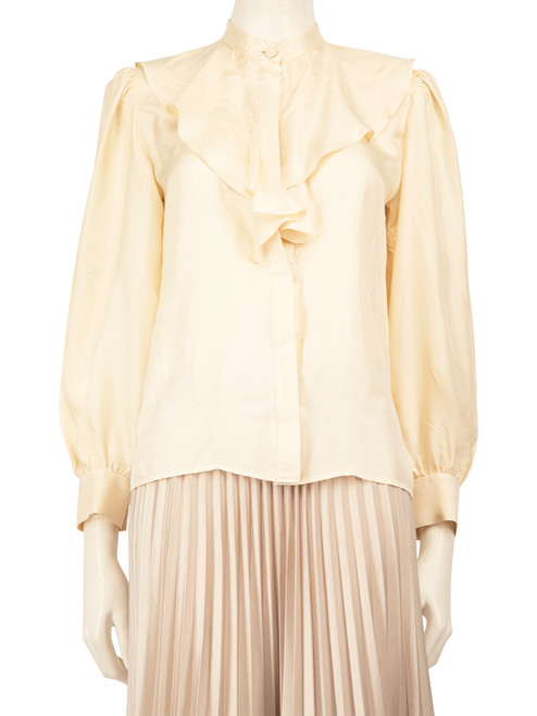 Sandro Beige Silk Blouse