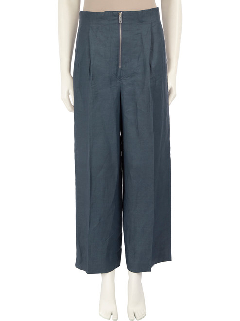 Céline Blue Wide Leg High-Waisted Trousers