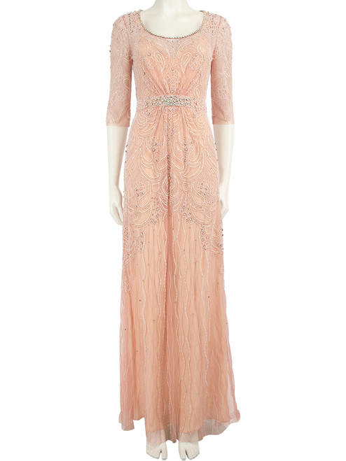 Jenny Packham Pink Beaded & Embellished Gown