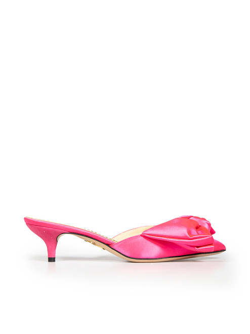 Charlotte Olympia Pink Bow Accent Mules