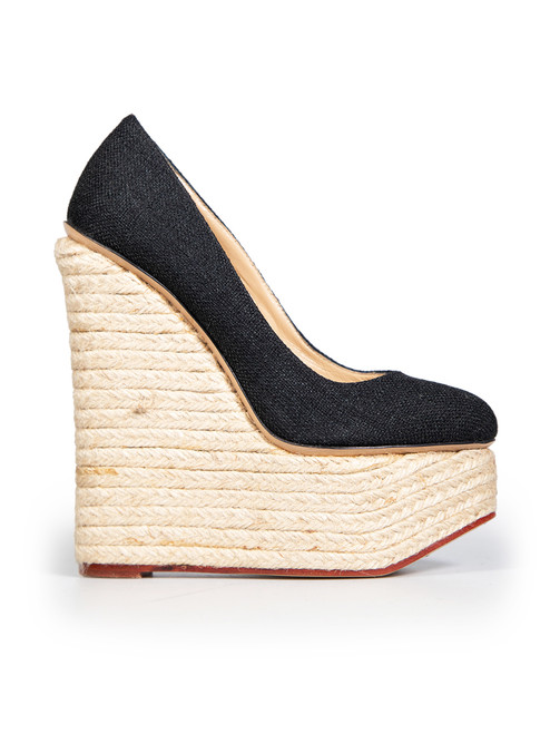 Charlotte Olympia Black Espadrille Wedges