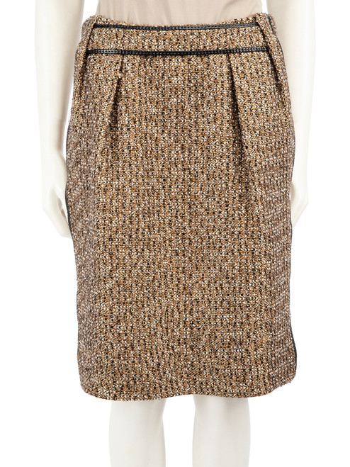 Saint Laurent Gold Tweed Skirt