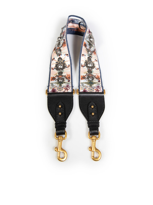 Dior Floral Embroidered Studded Bag Strap