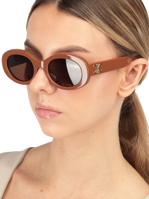 Céline SS24 Brown Oval Triomphe Sunglasses