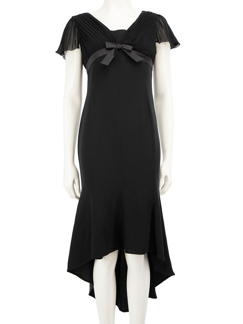 Escada Black Silk Pleated Detail Dress