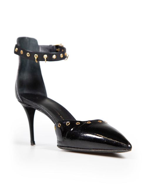 Giuseppe Zanotti Black Patent Eyelet Studded Heels