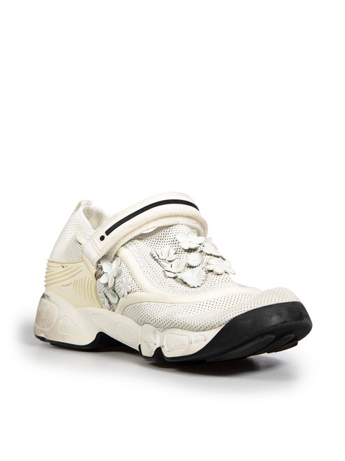 Dior White Leather Fusion Flower Runway Trainers