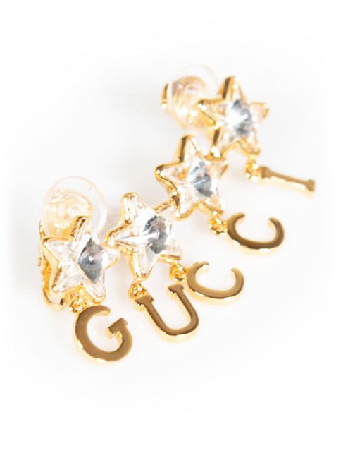 Gucci Gold Crystal Star Script Ear Cuff