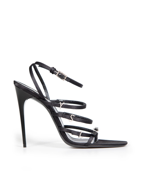 Saint Laurent Black Jerry Logo Embellished Sandals