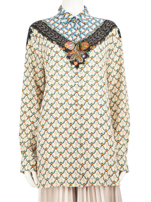 Etro Abstract Floral Printed Long Sleeve Shirt