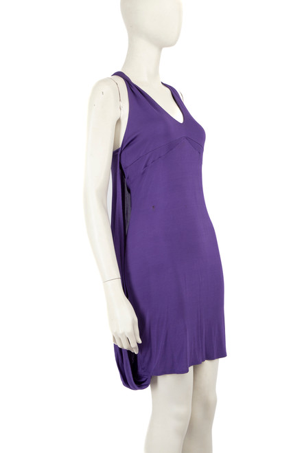 Roberto Cavalli Purple V-Neck Knee Length Dress