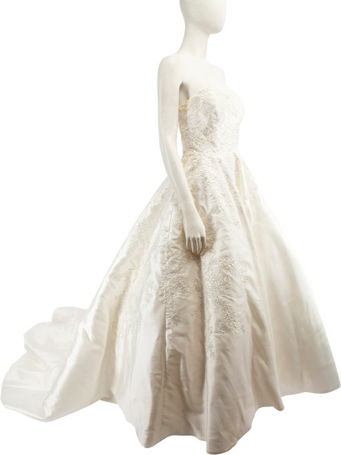 Elie Saab White Sequin Embellished Wedding Gown