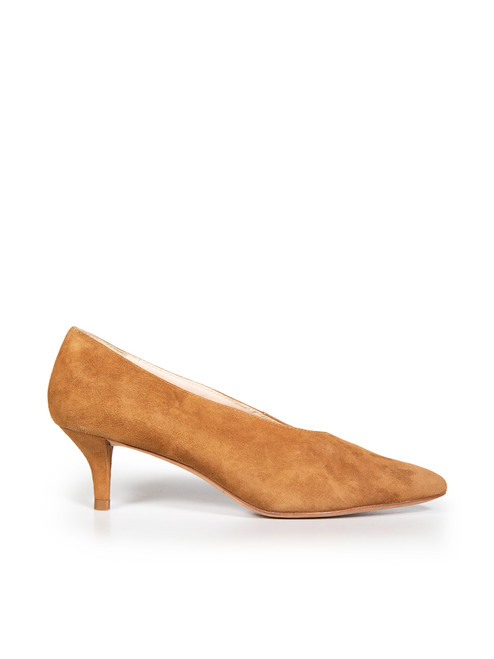 Loeffler Randall Brown Suede High Collar Pumps