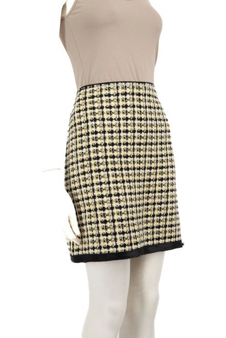 Marc Jacobs Checkered Wool Tweed Skirt