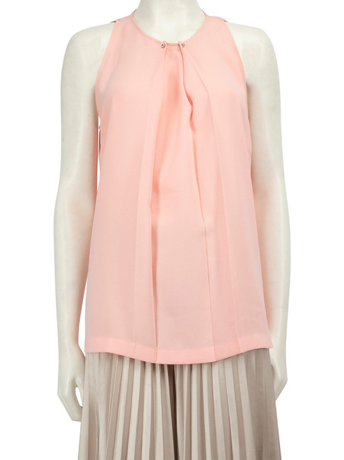 Philosophy Pink Pleated Sleeveless Top