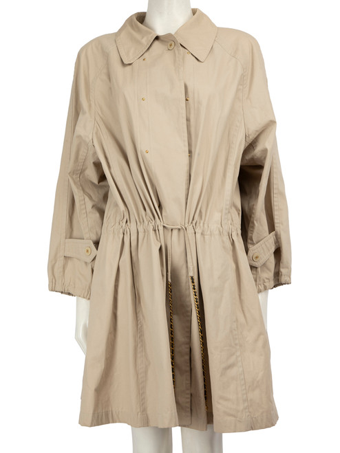 Chanel 1994 Beige Chain Drawstring CC Trench Coat