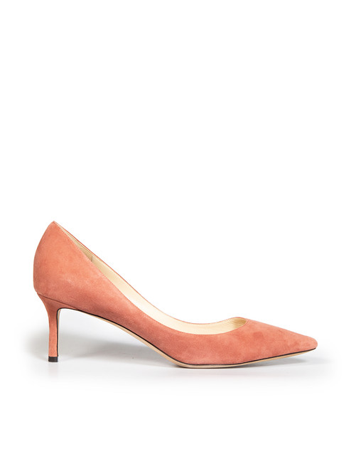 Jimmy Choo Pink Suede Romy 60 Pumps