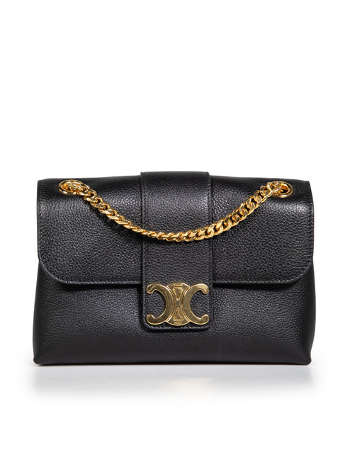 Céline Black Leather Victoire Bag