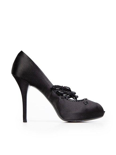 Louis Vuitton Black Crystal Embellished Heels