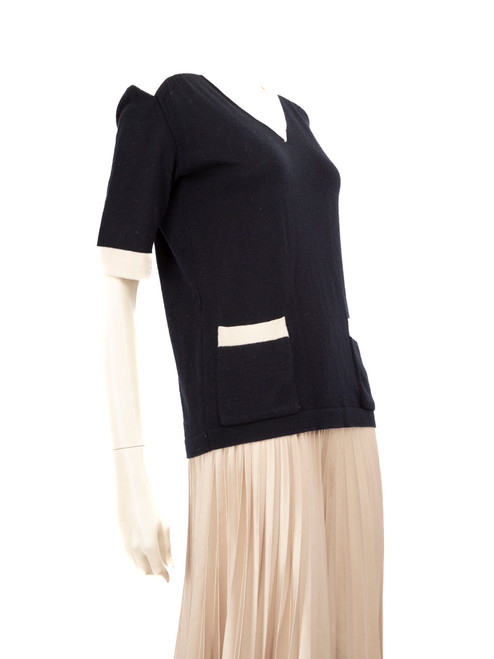 Dior Vintage Navy Wool Knit Top