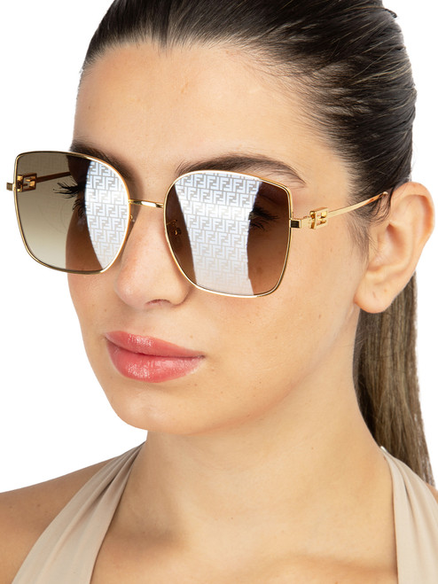 Fendi SS24 Brown Gradient Zucca Baguette Sunglasses