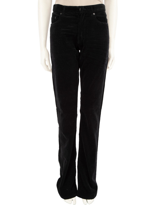 Dior Black Velvet High Rise Trousers