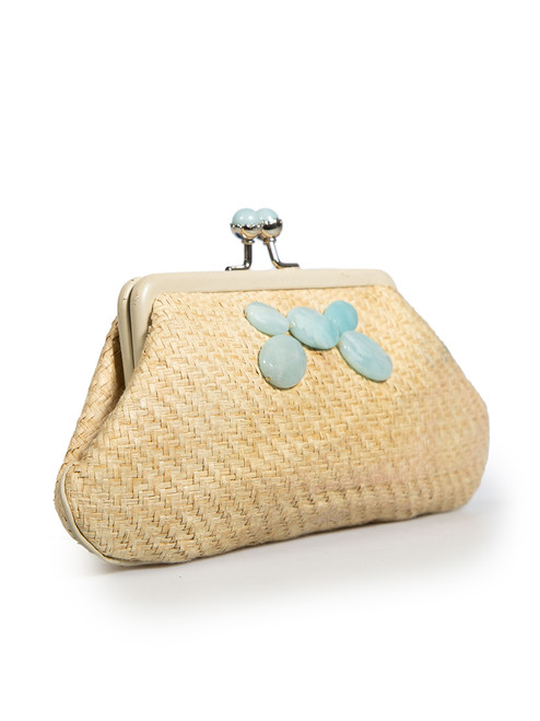 Anya Hindmarch Beige Woven Clutch Bag