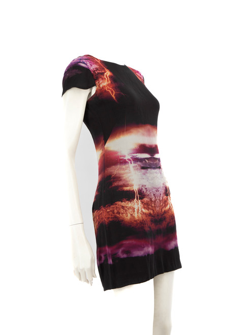 Alexander McQueen Silk Lightening Printed Mini Dress