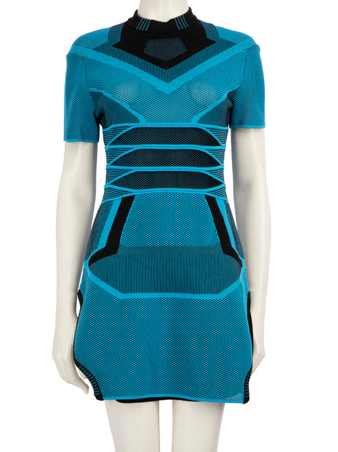 Alexander Wang Blue Runway BiColour Mesh Dress