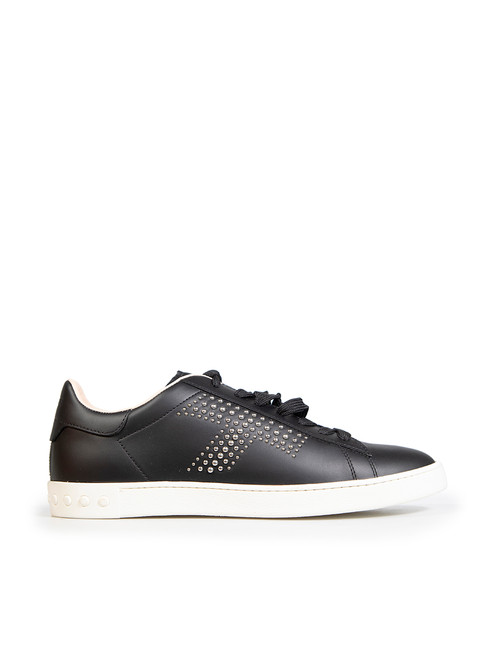 Tod's Black Leather Studded Casseta Trainers