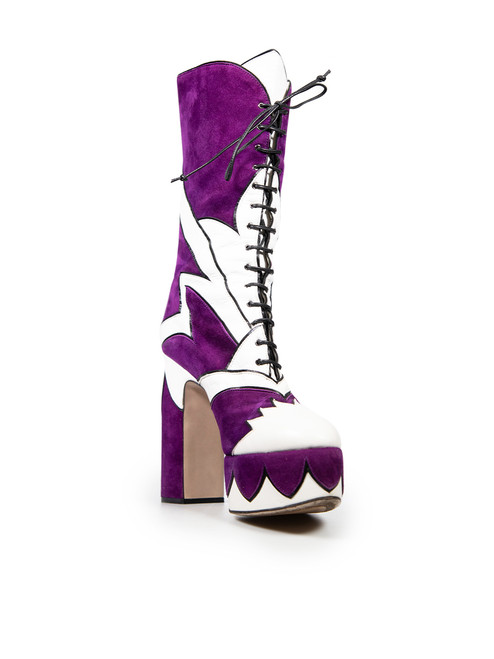 Miu Miu S/S 2016 Runway Purple Suede Boots