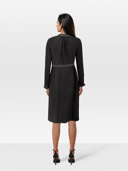 Altuzarra Black Embellished Tie Neck Knee Length Dress Altuzarra Black Embellished Tie Neck Knee Length Dress