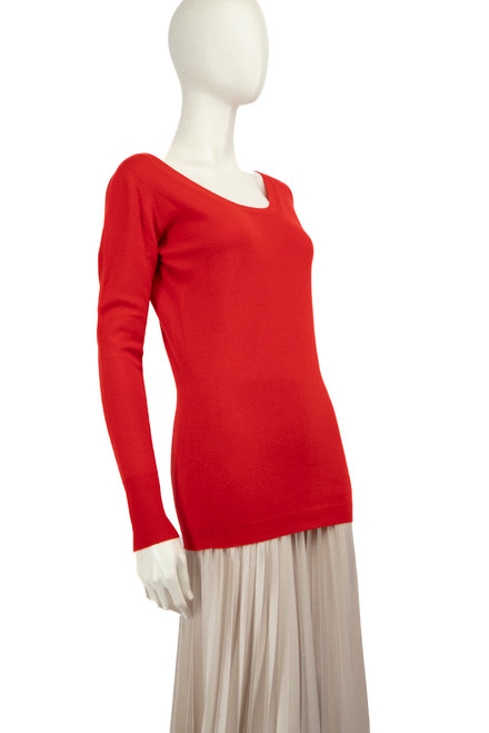 Prada Red Wool Fine Knit Jumper Prada Red Wool Fine Knit Jumper