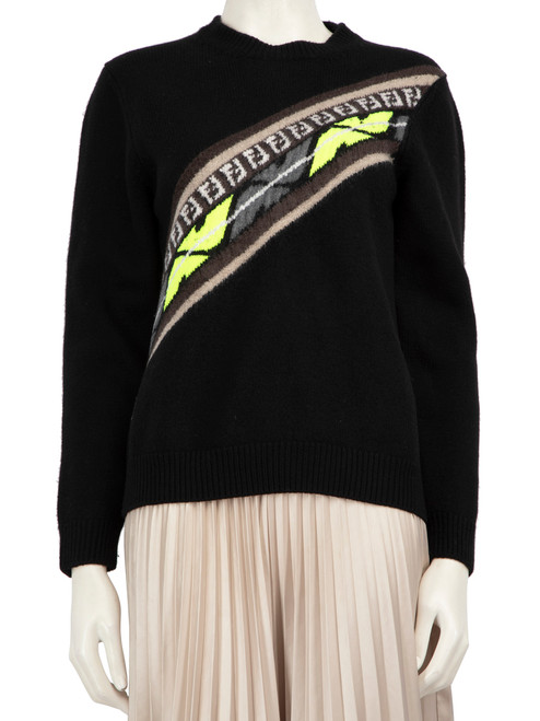 Fendi Black Wool FF Logo Knitted Jumper Fendi Black Wool FF Logo Knitted Jumper