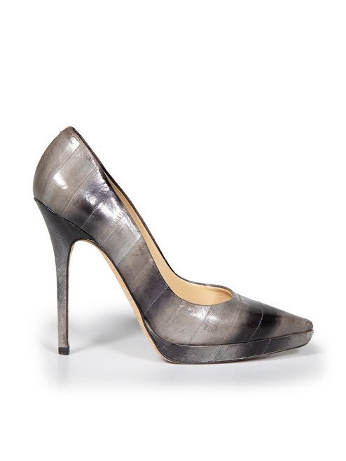 Jimmy Choo Grey Eel Skin Pumps