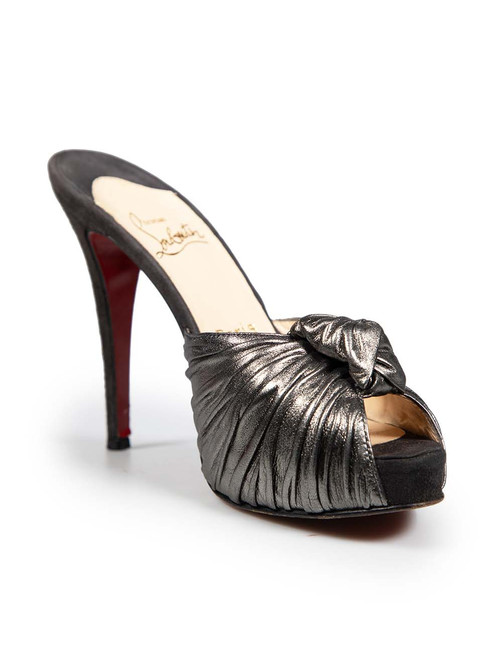 Christian Louboutin Silver Knot Detail Sandals