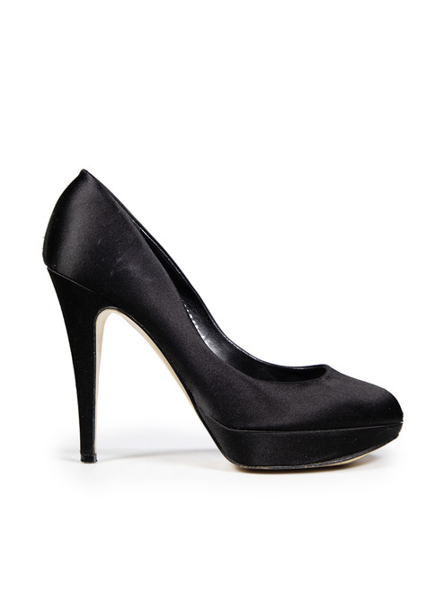 Gina Black Satin Platform Pumps Gina Black Satin Platform Pumps